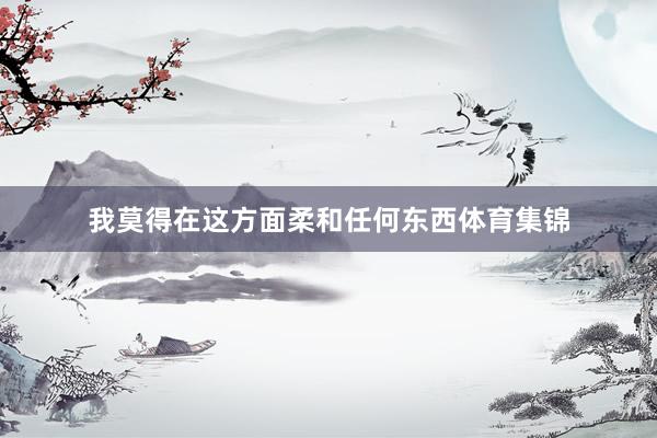 我莫得在这方面柔和任何东西体育集锦