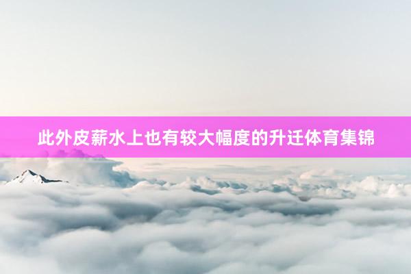 此外皮薪水上也有较大幅度的升迁体育集锦