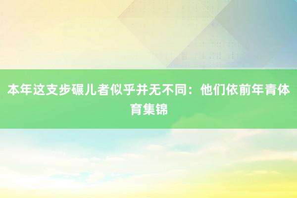 本年这支步碾儿者似乎并无不同：他们依前年青体育集锦
