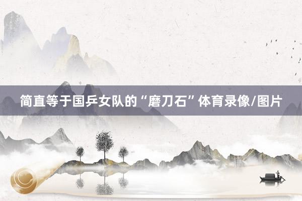 简直等于国乒女队的“磨刀石”体育录像/图片