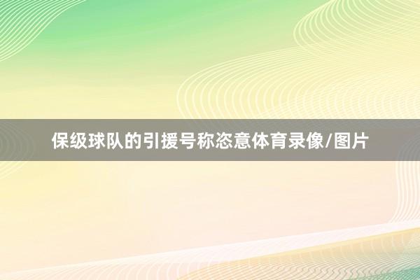 保级球队的引援号称恣意体育录像/图片