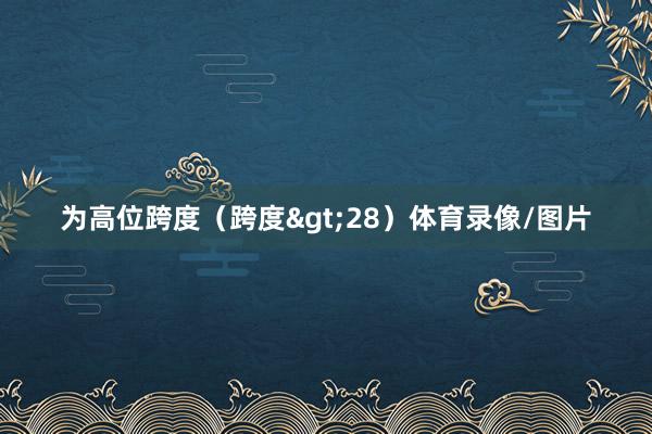为高位跨度（跨度>28）体育录像/图片