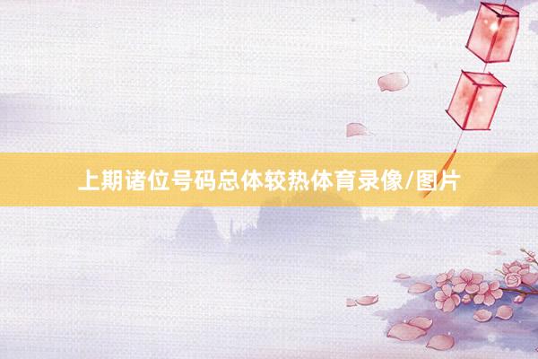上期诸位号码总体较热体育录像/图片