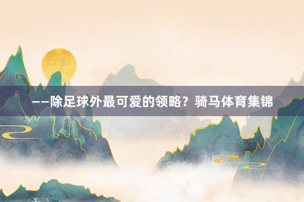 ——除足球外最可爱的领略?骑马体育集锦