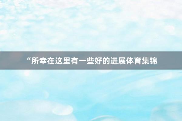 “所幸在这里有一些好的进展体育集锦