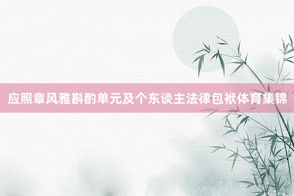 应照章风雅斟酌单元及个东谈主法律包袱体育集锦