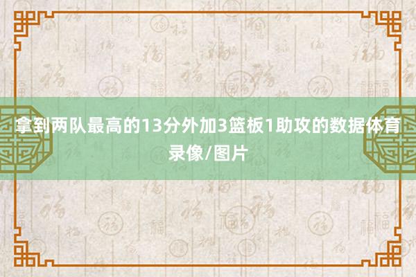 拿到两队最高的13分外加3篮板1助攻的数据体育录像/图片