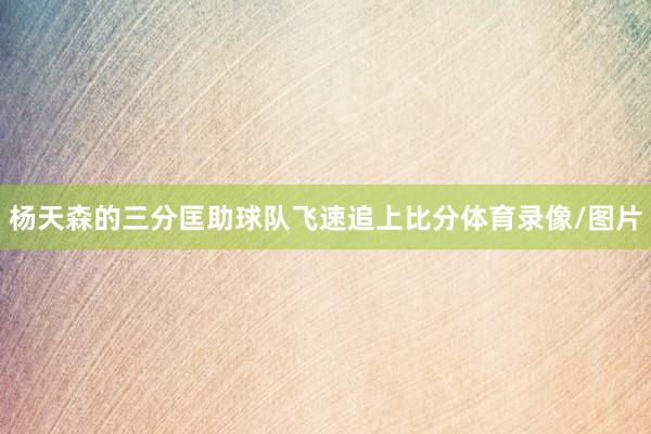杨天森的三分匡助球队飞速追上比分体育录像/图片