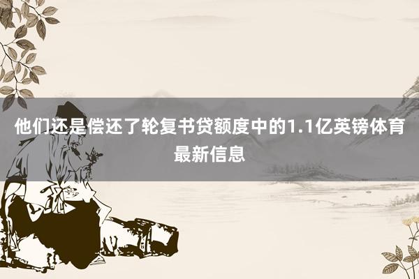 他们还是偿还了轮复书贷额度中的1.1亿英镑体育最新信息
